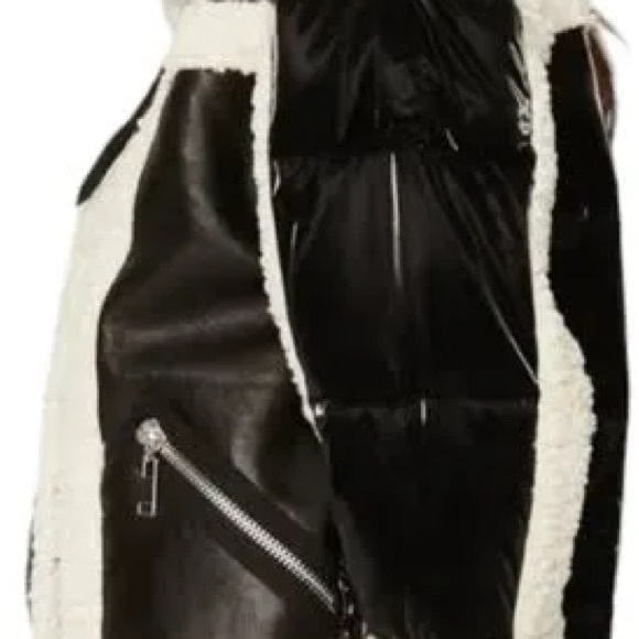 NVLT for Anthropologie Faux Fur Moto Jacket Size L - Picture 4 of 14